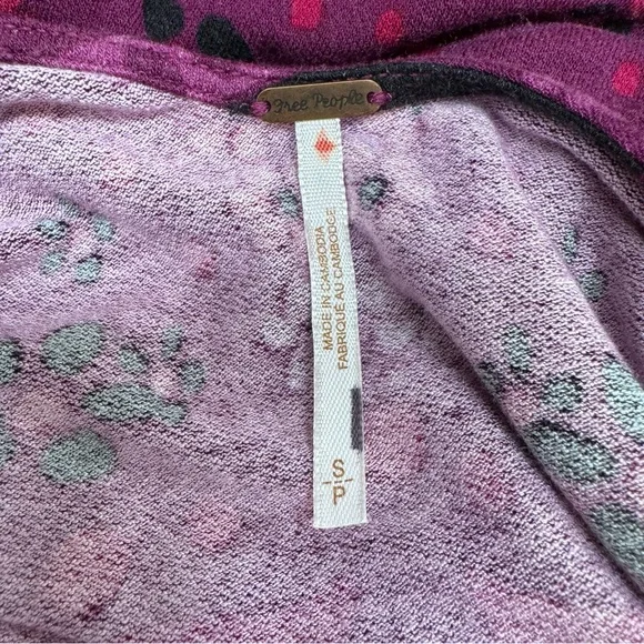 Free People Purple Floral Retro Boho Long Sleeve Retro Mod Scoop Back Dress - Picture 8 of 12